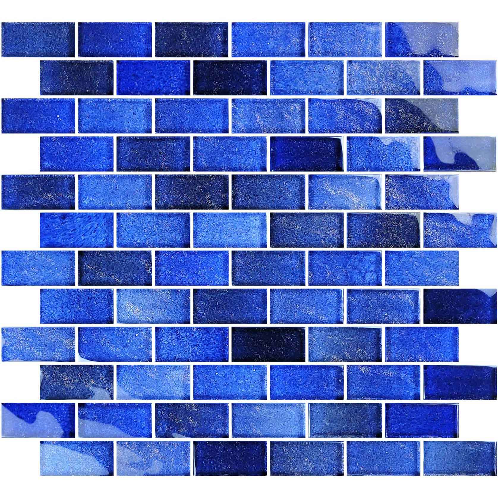 Crystal Water Deep Blue 1 X 2 Glass Tile Aquatiles 0962