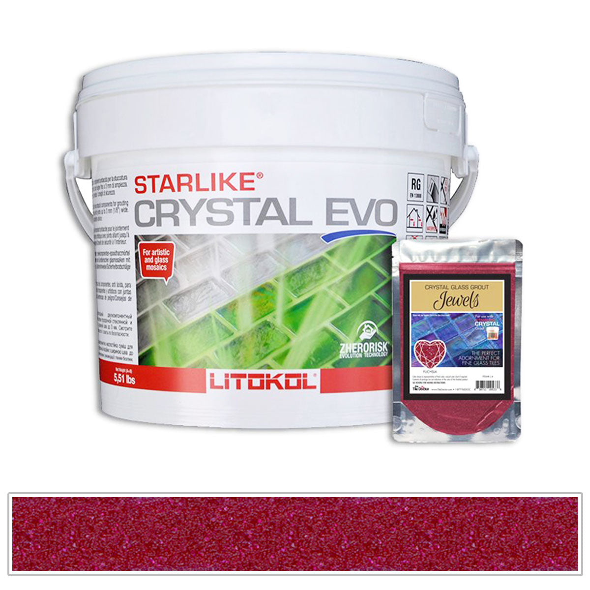 Fuchsia - Starlike Crystal Evo Glass Tile Grout, 5.5 lb. Pail – AquaTiles