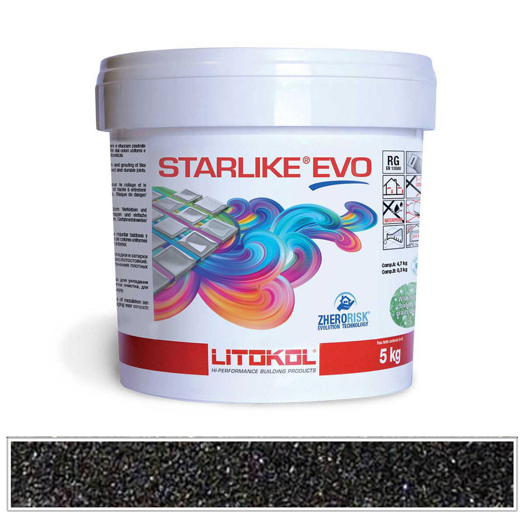 Litokol Starlike EVO 145 Carbon Black Tile Grout by AquaTiles