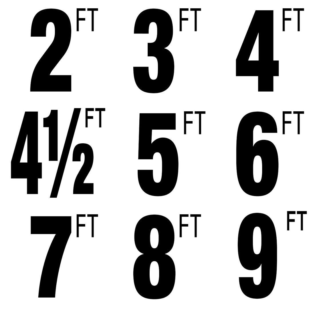 Numbers with FT 6x6 Safety Depth Markers for Pool in Smooth Finish