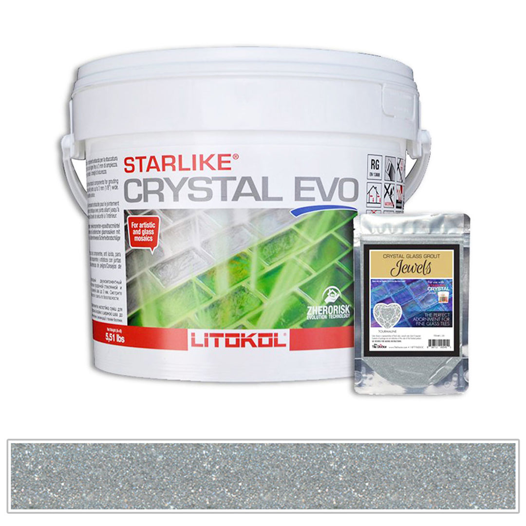 Tourmaline - Starlike Crystal Evo 700 Epoxy Tile Grout, 5.5 lb. Pail