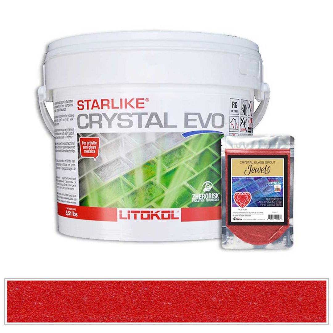True Ruby Red - Starlike Crystal EVO 700 Epoxy Tile Grout