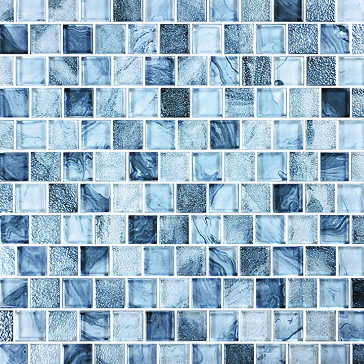 Artic Blue 1" x 1" Glass Pool Tile