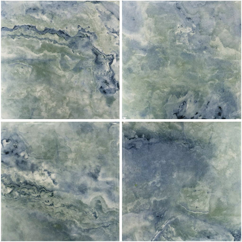 Marble Emerald Pearl 6 X 6 Porcelain Waterline Pool Tile Aquatiles