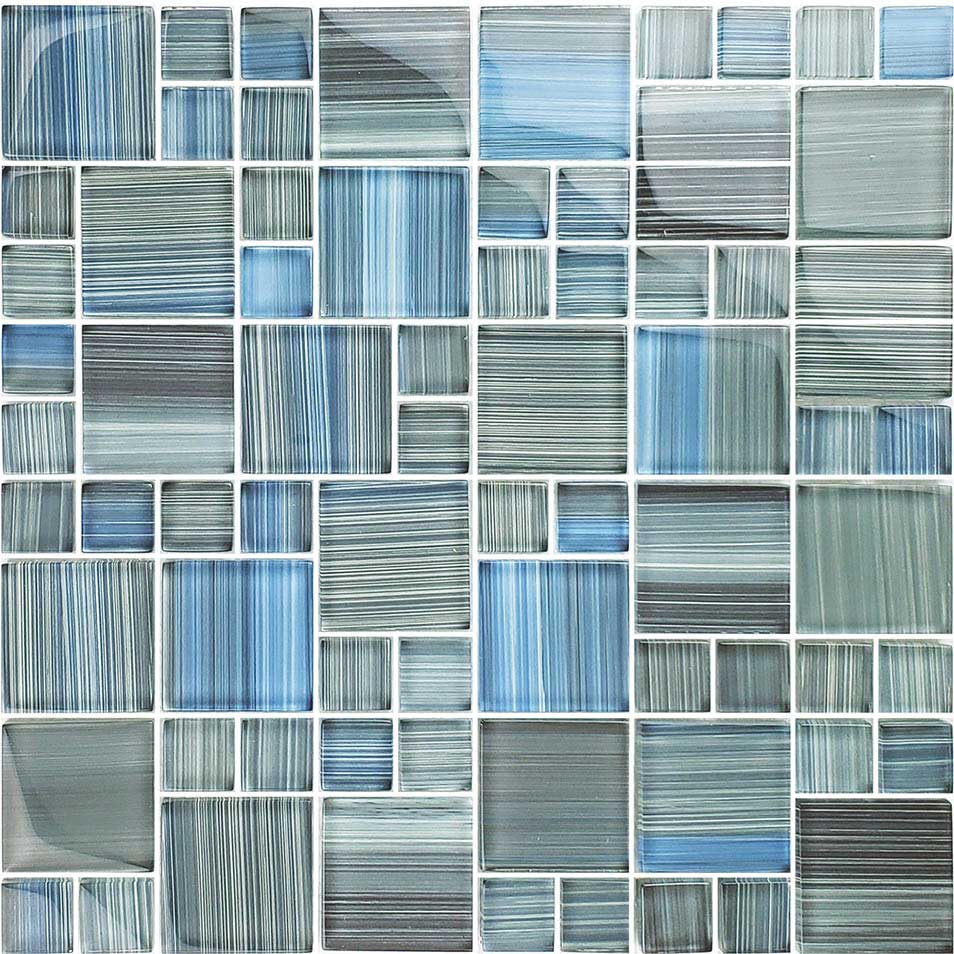Steel Gray Mixed Glass Tile AquaTiles
