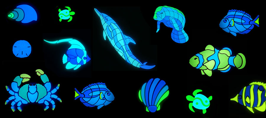 Glow in the Dark Swimming Pool Mosaics