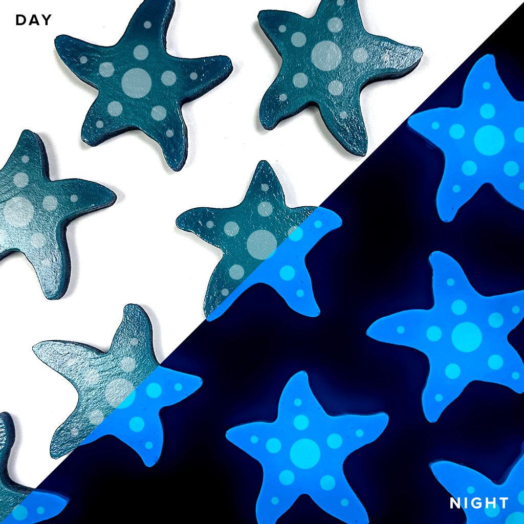Mini Starfish with Dots Step Marker Glow in the Dark Pool Mosaics