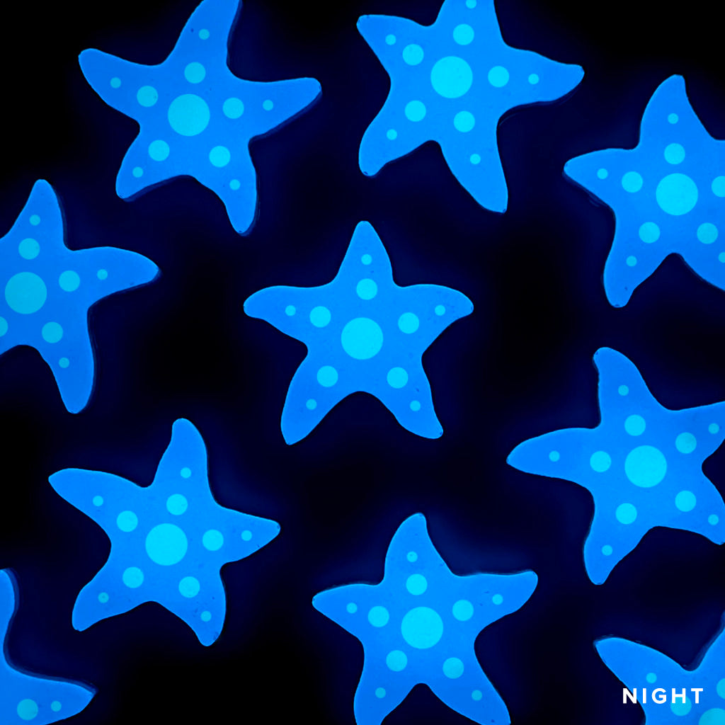 Mini Starfish with Dots Step Liner Glow in the Dark Pool Mosaics