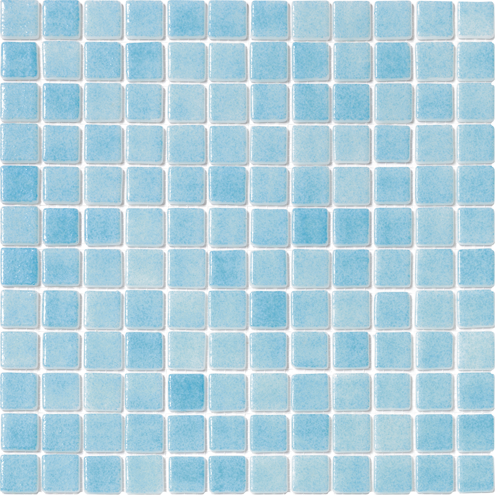 Fog Celestial Blue Slip Resistant 1" x 1" Glass Tile