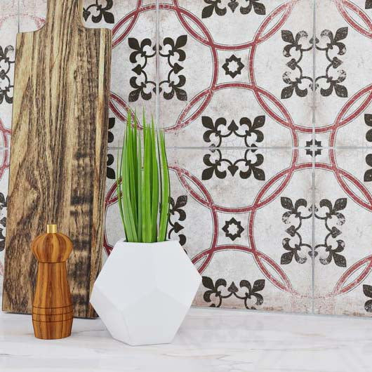 Alhambra 9x9 Porcelain Floor Tile Kitchen Wall