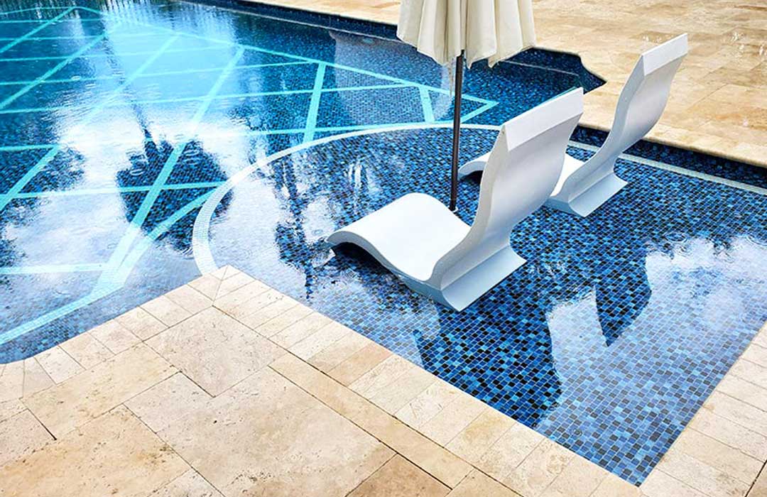 All Tile Pool with Loungers Located in Fort Pierce FL