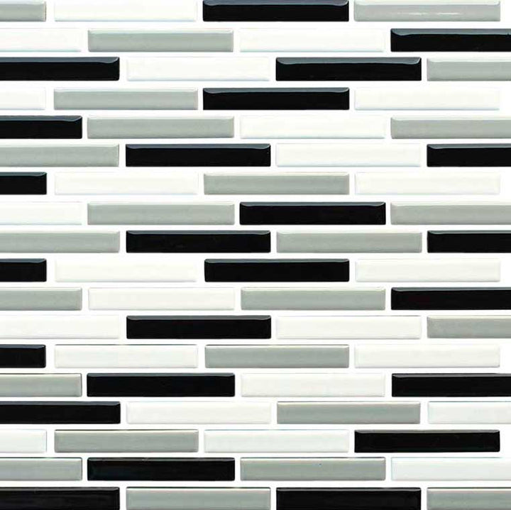 Black White Gray 1/2" X 3 1/4" Porcelain Pool Tile