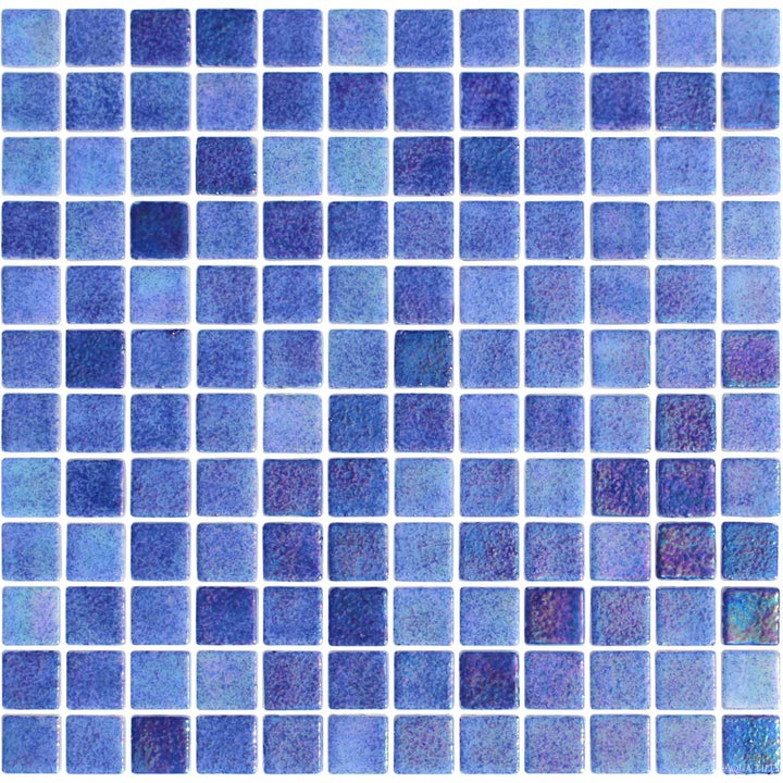 Blossom Dark Blue Iridescent 1x1 Glass Pool Tile