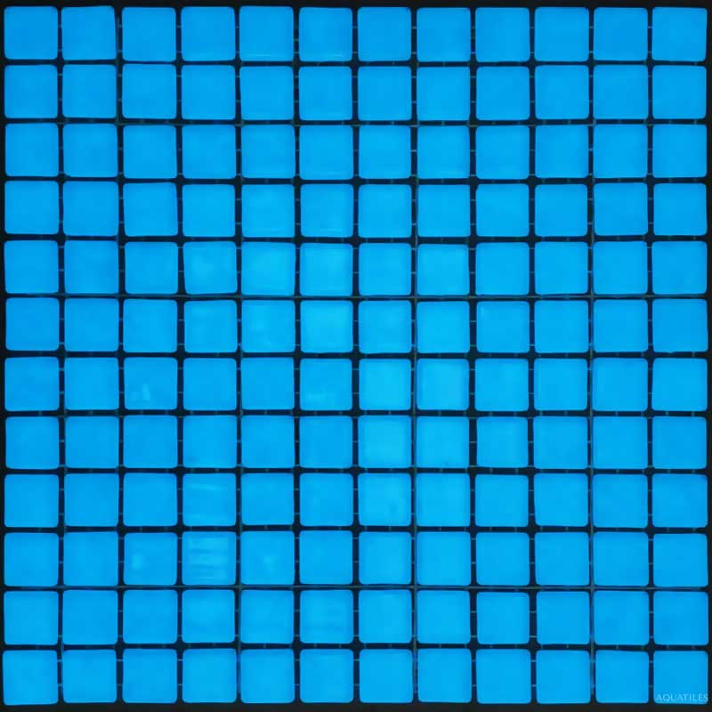 Blue 1x1 Night Glow in the Dark Glass Tile
