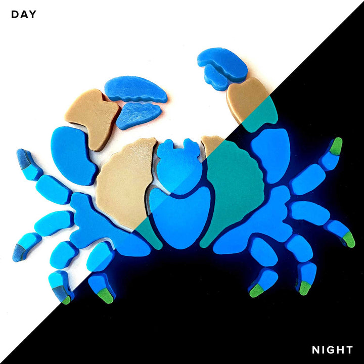 Blue Crab Glow in the Dark Pool Mosaic