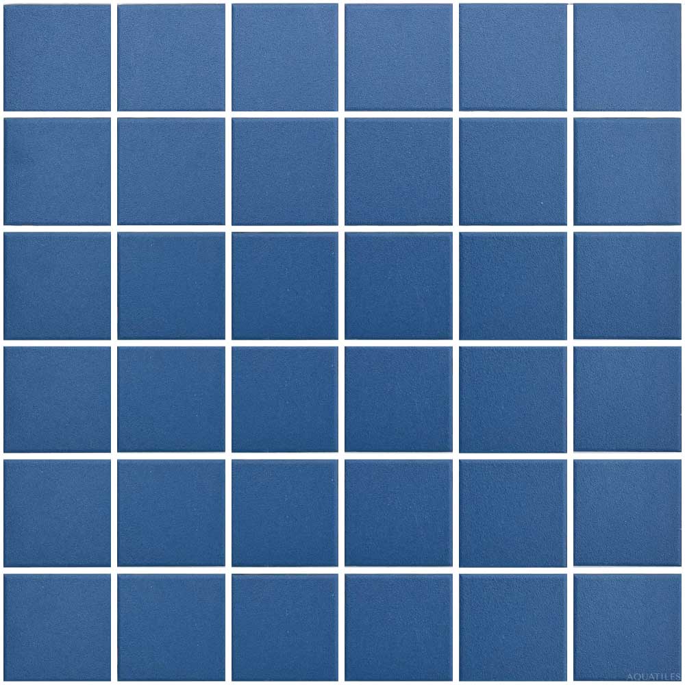 Blue Unglazed 2x2 Dot Mounted Porcelain Pool Tile
