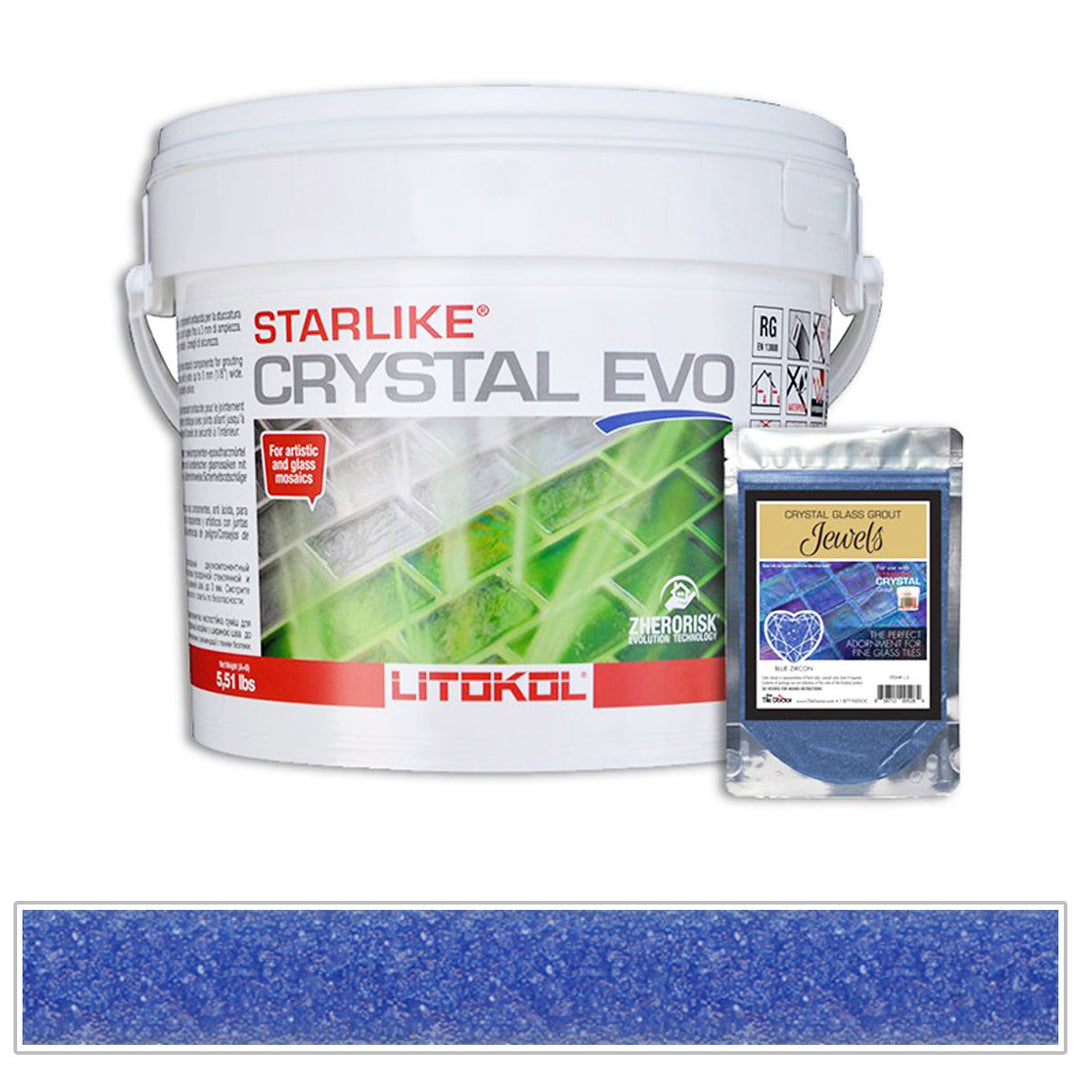 Blue Zircon Starlike Crystal Evo 700 Epoxy Tile Grout