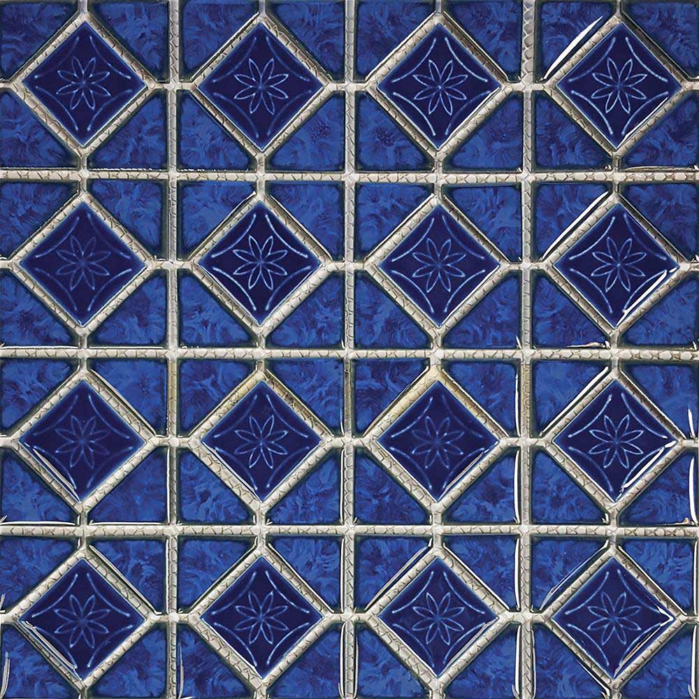 Blueberry Mosaic Mini Akron Porcelain Pool Tile