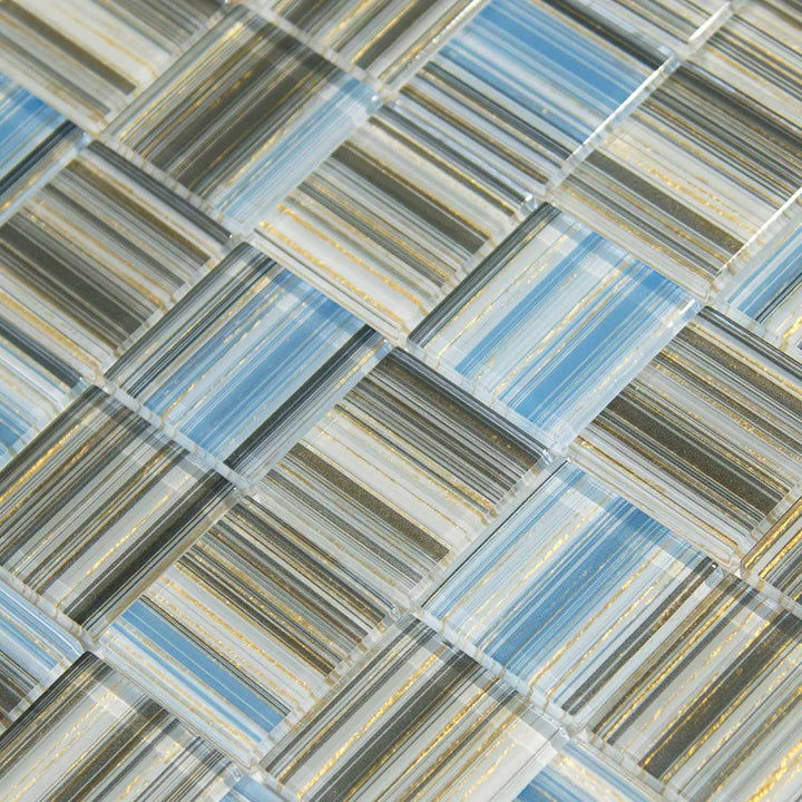 Cerulean Gold 2x2 Glass Tile