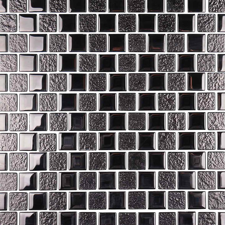 Classic Black 1x1 Glass Pool Tile