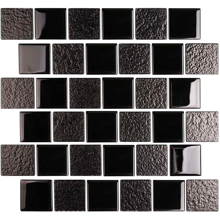 Classic Black 2x2 Glass Mosaic Pool Tiles