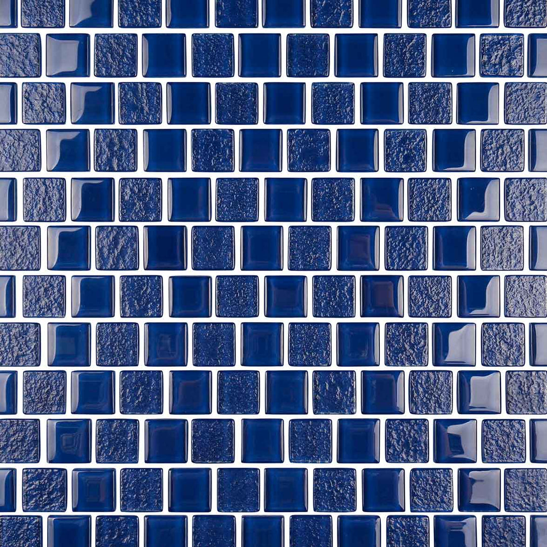 Classic Blue 1x1 Glass Mosaic Pool Tiles