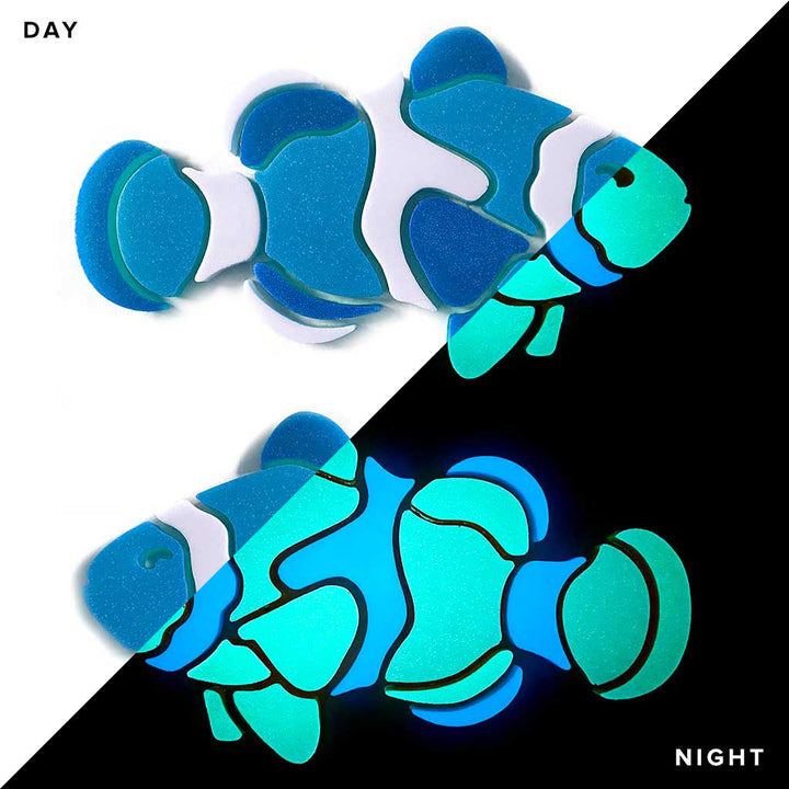 Clownfish 2 Pack Daytime Nighttime Facing Right Left Glow in the Dark Mosaics