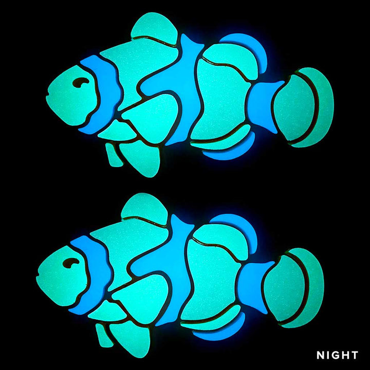 Clownfish 2 Pack Nighttime Facing Left Glow in the Dark Mosaics