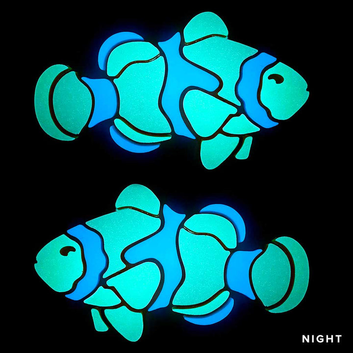 Clownfish 2 Pack Nighttime Facing Right Left Glow in the Dark Mosaics