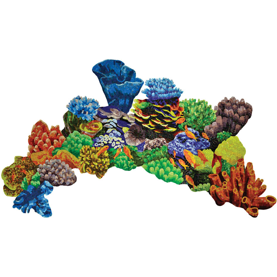 Coral Reef Glass Pool Mosaic