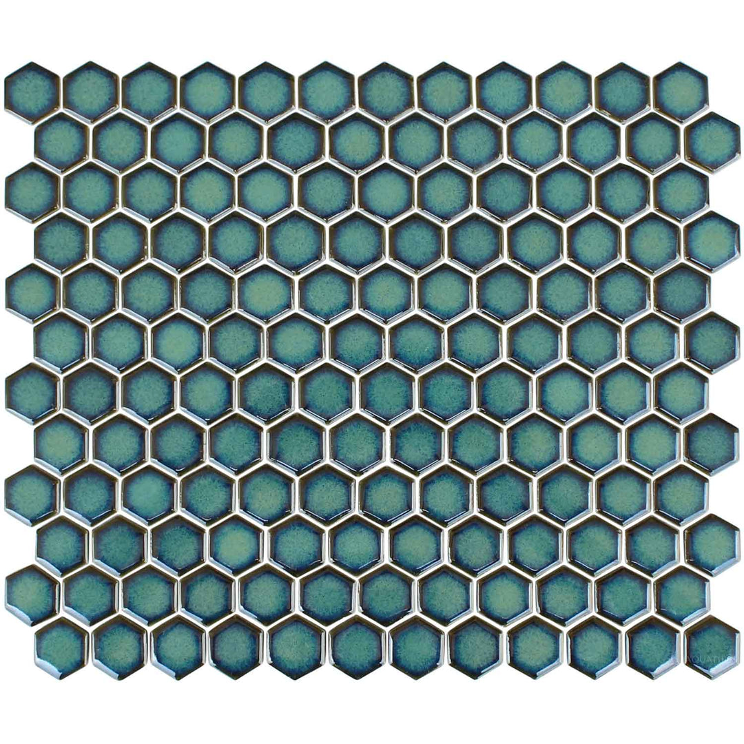 Crystal Green Hexagon 1x1 Porcelain Tiles