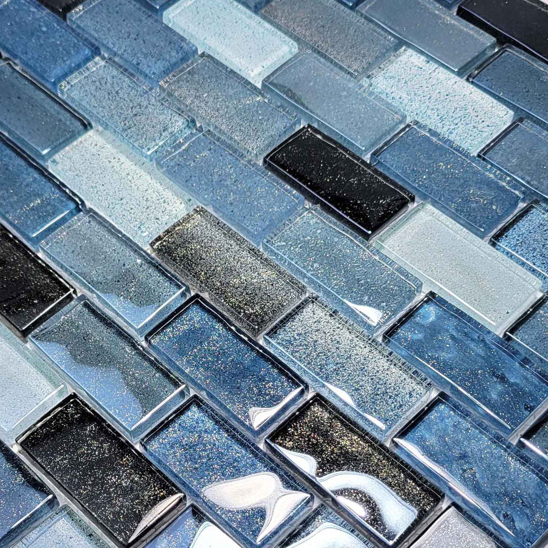 Crystal Water Blue Lagoon 1x2 Glass Tile