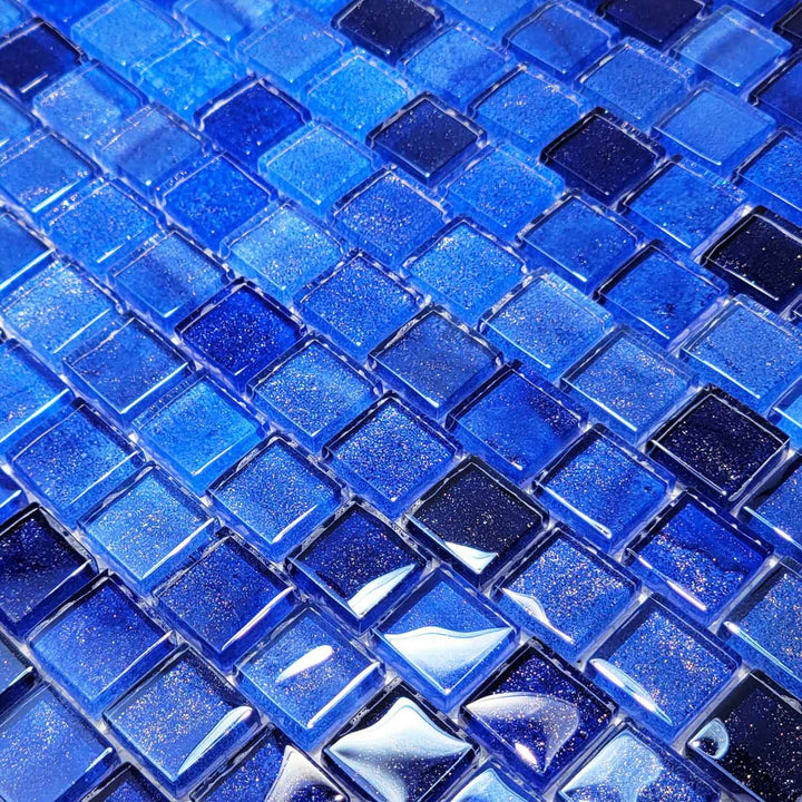 Crystal Water Deep Blue 1x1 Glass Tile