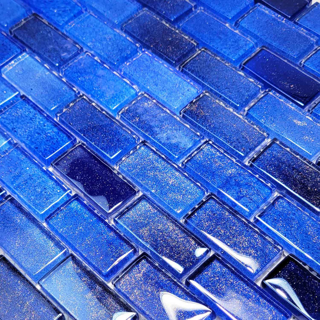 Crystal Water Deep Blue 1x2 Glass Tile