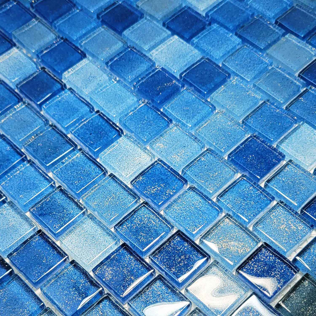 Crystal Water Gulf Stream Blue 1x1 Glass Tile