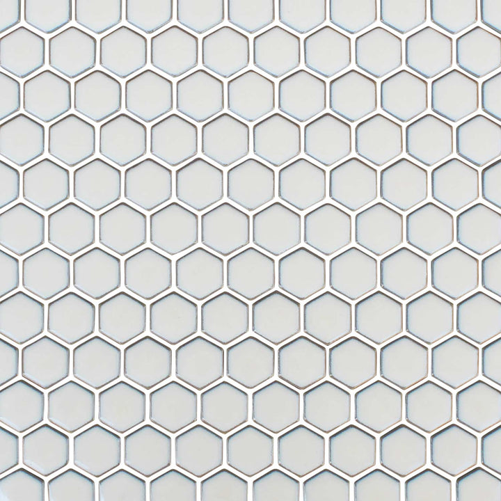 Crystal White Hexagon 1x1 Porcelain Pool Tile