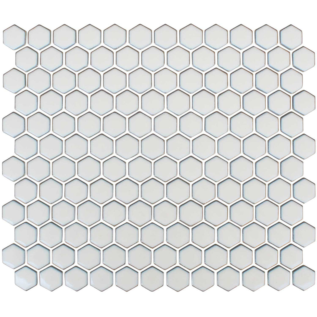 Crystal White Hexagon 1x1 Porcelain Tile