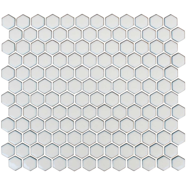 Crystal White Hexagon 1x1 Porcelain Tile