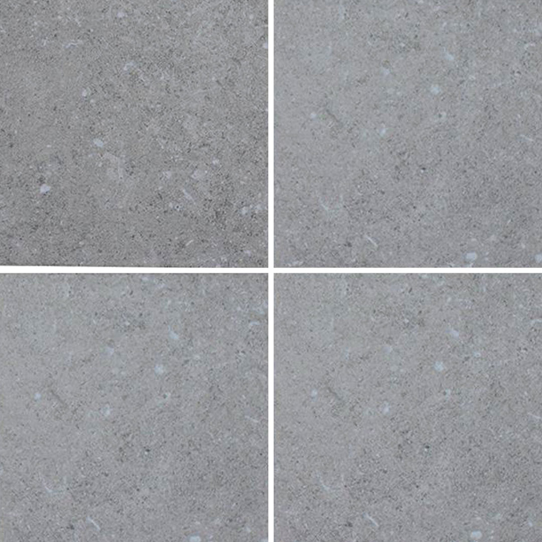 6x6 Aquatica District Series grigio porcelain pool tile with cool gray tones and subtle concrete inspired texture for pools and spas
