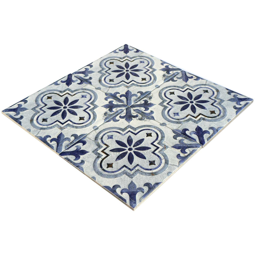 Flora Belize 6x6 Pattern Deco Porcelain Pool Tile