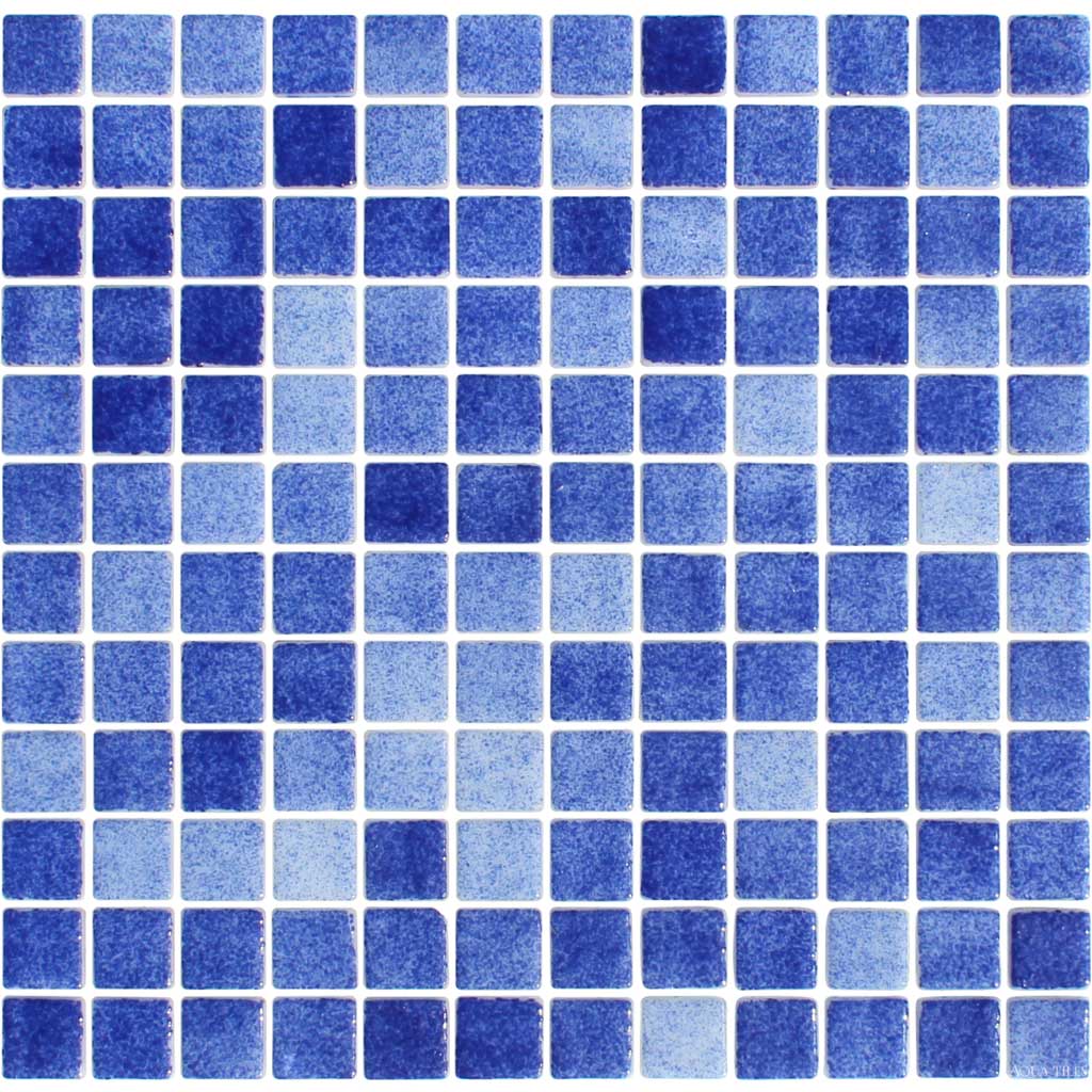 Fog Azul Slip Resistant 1" x 1" Glass Tile