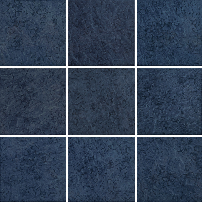 Nine square tiles of a textured blue color.