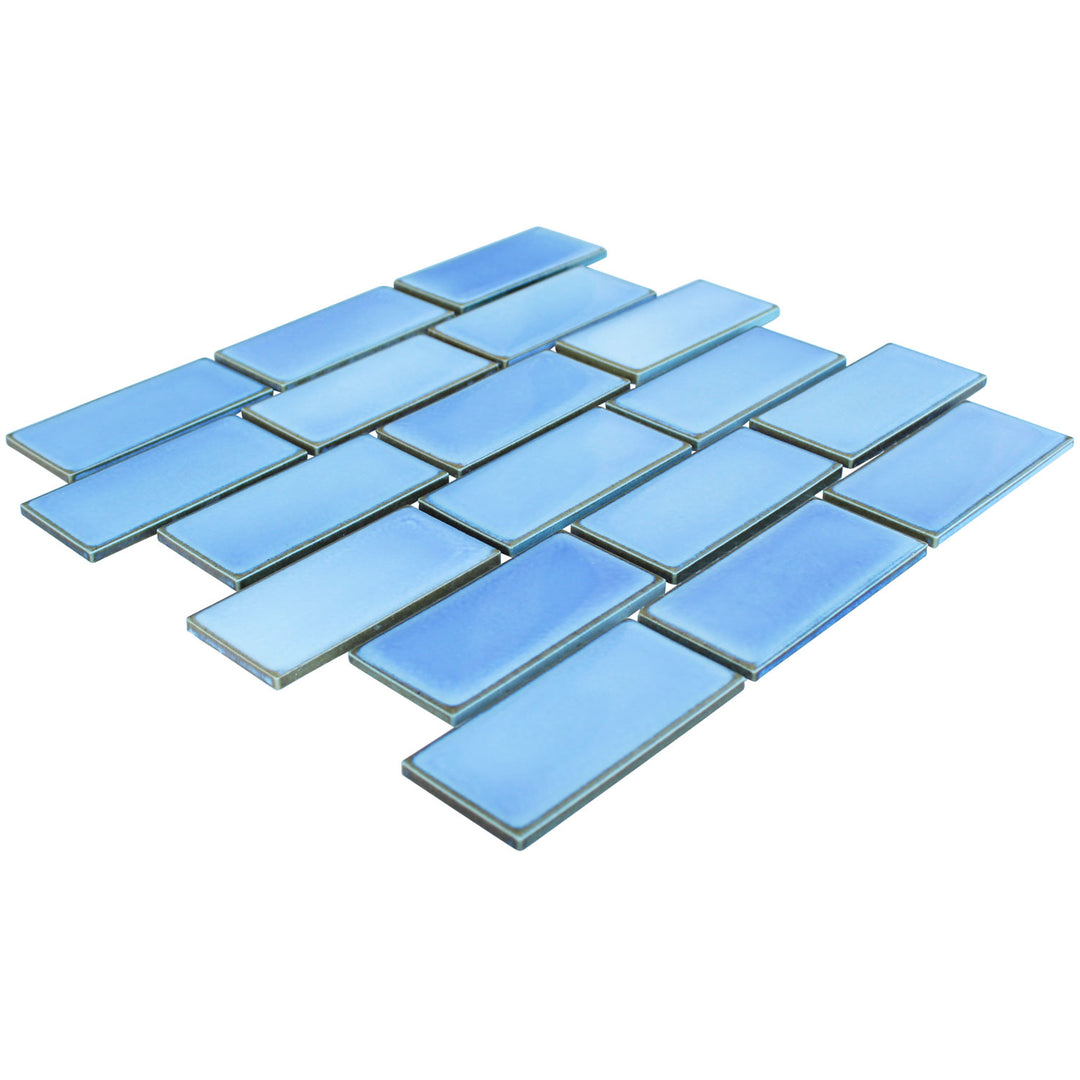 Glacier Blue 2x4 Subway Porcelain Waterline Tile