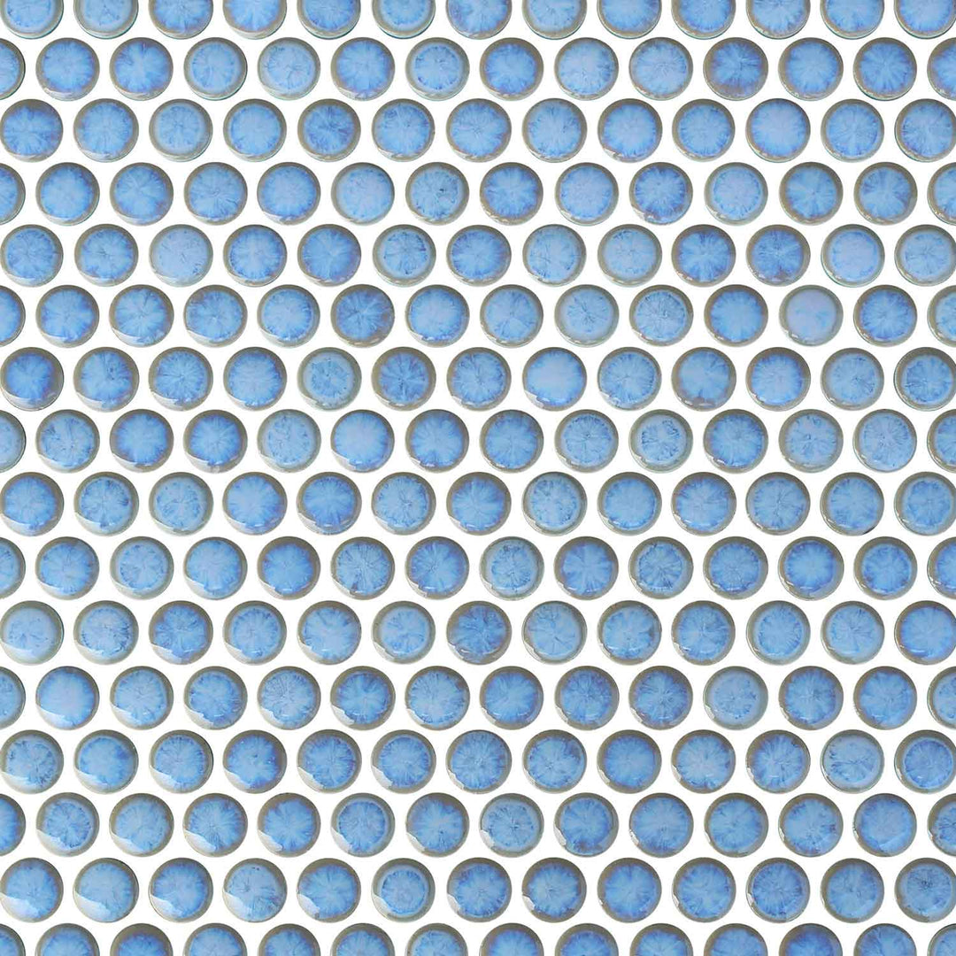 Glacier Blue Penny Round Mosaic Tiles