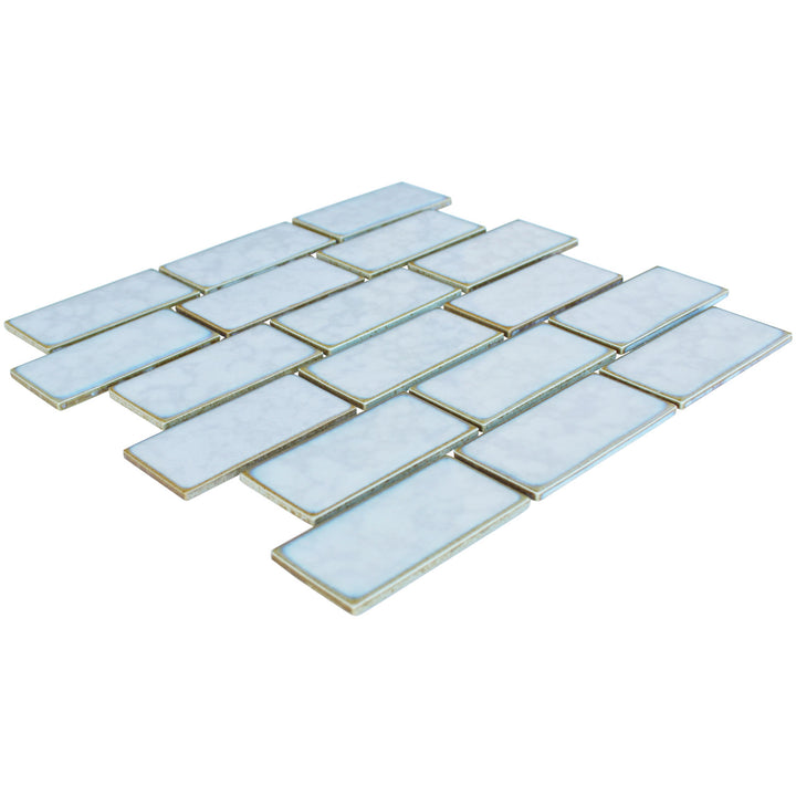 Gray Sea Salt 2x4 Subway Porcelain Tile Sideways