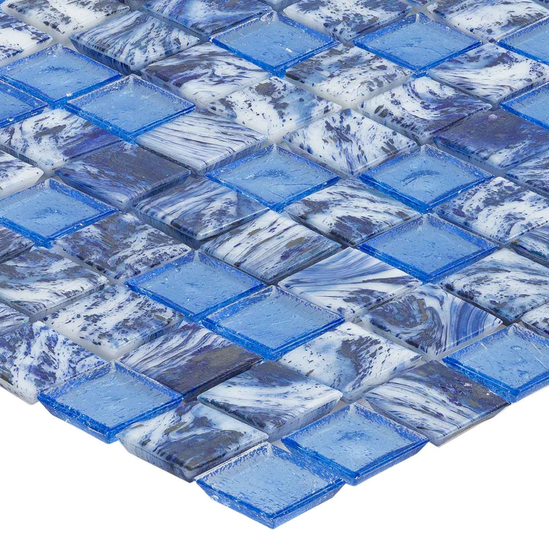 Hawaii 1x1 Stacked Recycled Glass Pool Tile