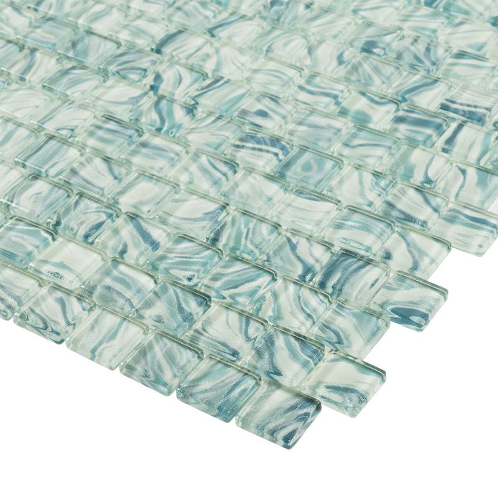 High Tide Turquoise 1x1 Waterline Glass Pool Tile