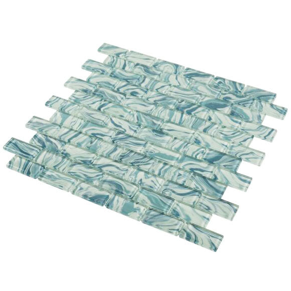 High Tide Turquoise 1x2 Glass Pool Tile