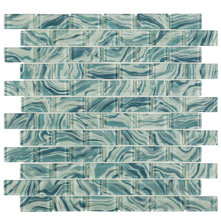 High Tide Turquoise 1x2 Glass Tile