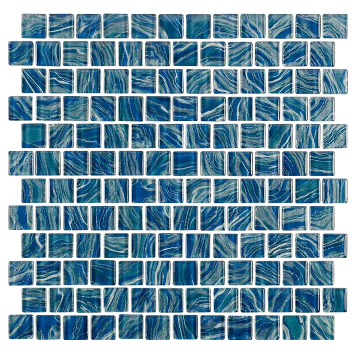 High Tide Navy Blue 1x1 Glass Pool Tile